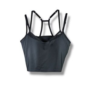 ALO Yoga NWT Airlift Double Check Bra Tank Double Trouble in Black Size M